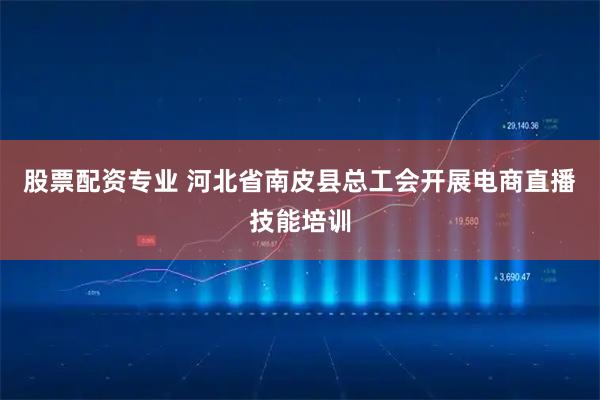 股票配资专业 河北省南皮县总工会开展电商直播技能培训